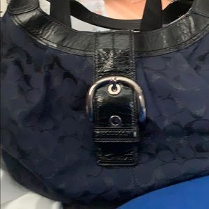 COACH SIG C NAVY SHOULDER BAG & STORAGE BAG